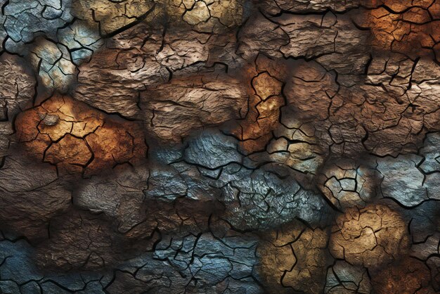 Blue and brown textured background with a cracked surface