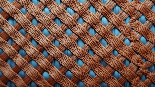 Photo blue and brown wicker pattern intentionally canvas style with infinity nets