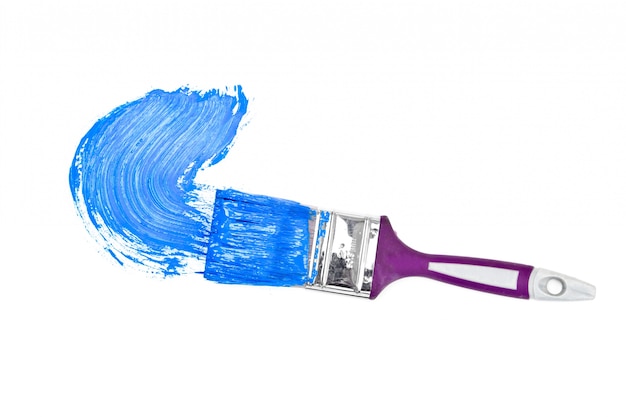 Blue brush stroke forming a semicircle