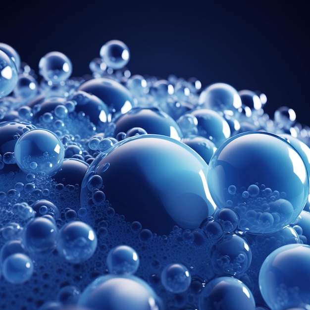 a blue bubble background