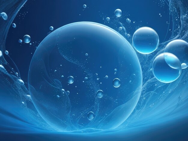 Blue bubbles asbtract background