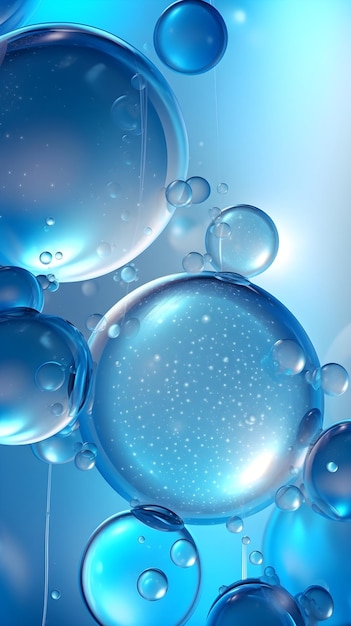 Blue bubbles on a blue background