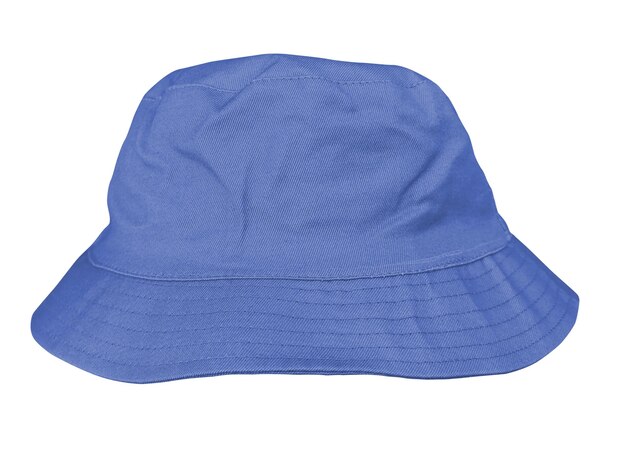 blue bucket hat isolated on white background