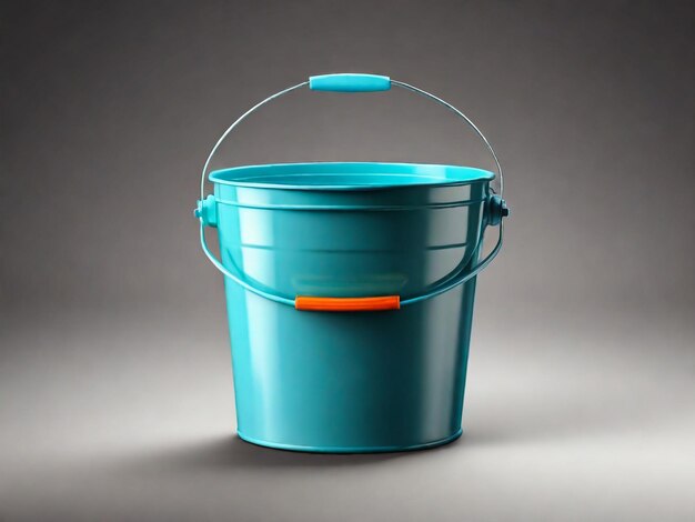 a blue bucket with a handle that says  water  on it