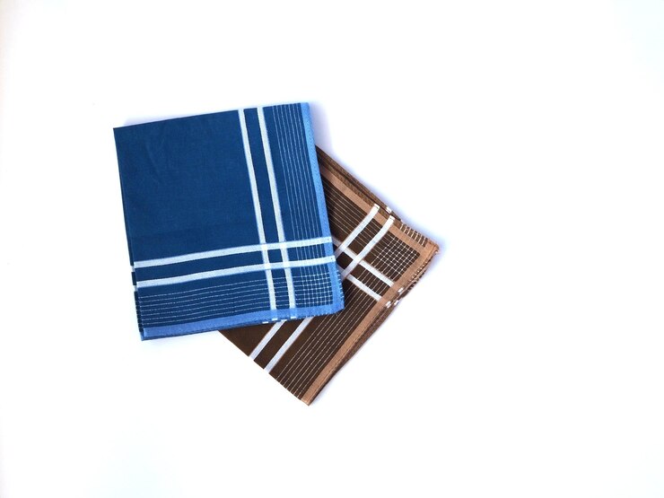 Photo blue and burgundy men's handkerchiefs