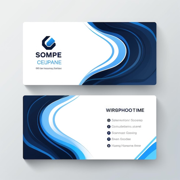 Photo blue business card design