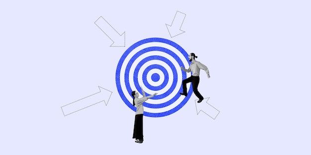 블루 비즈니스 콜라지 콘셉트 아트 피플 크리에이티브 디자인 추상 배경