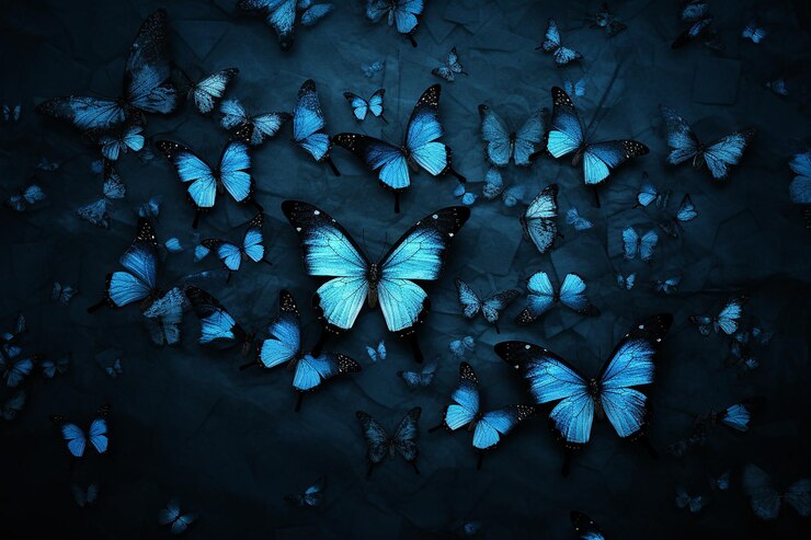 Premium Photo | Blue butterfly 4k wallpaper