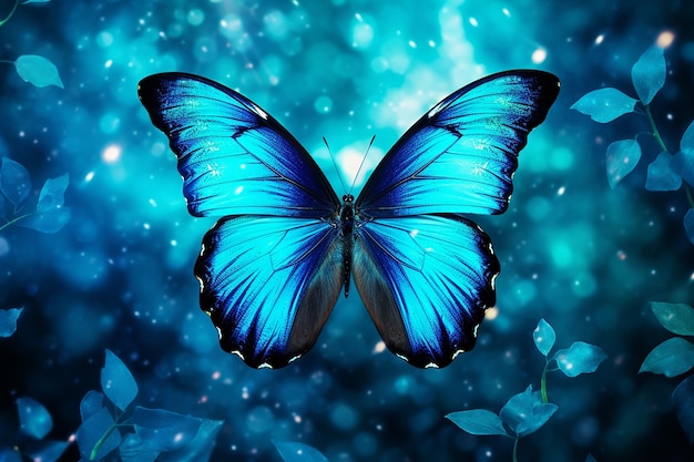 Premium Photo | Blue butterfly 4k wallpaper