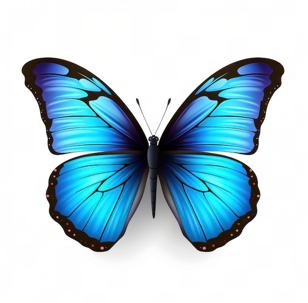 Голубая бабочка изолирована