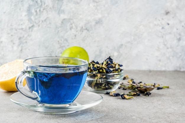 Blue butterfly pea flower tea