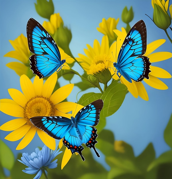Premium AI Image blue butterfly