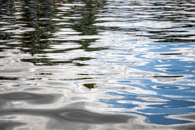 Blue calm water surface soft czech river europe