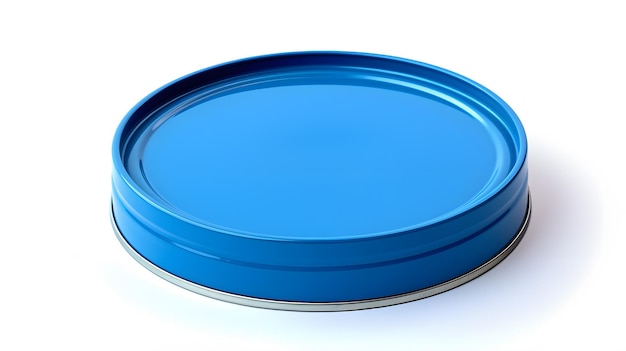 Blue can lid with color isolated on white background