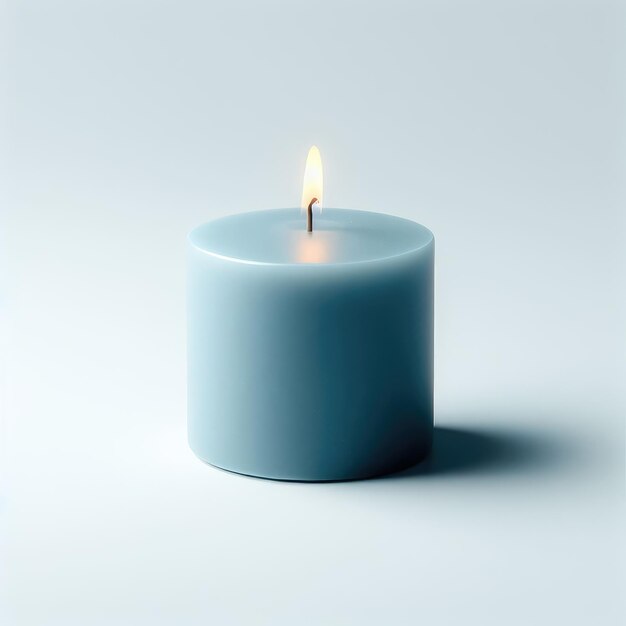голубая свеча на белой