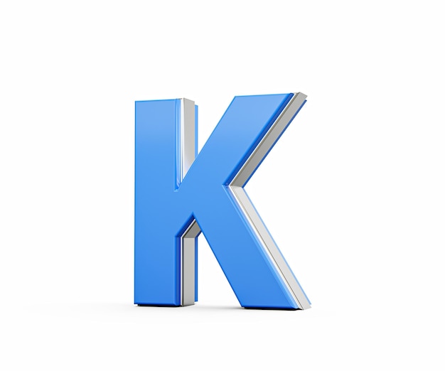 blue capital letter k gleams with its sleek modern design bold font with sharp edges 3d illustration