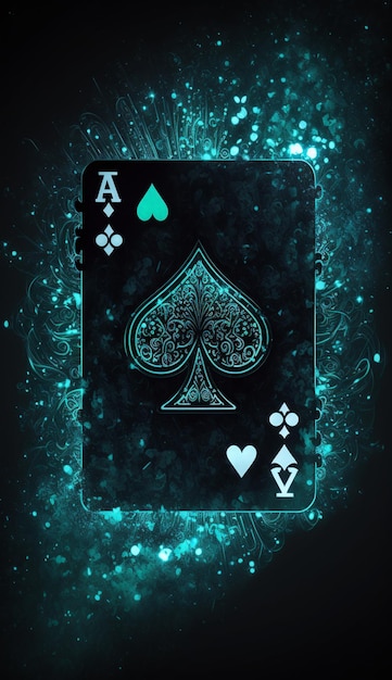 A blue card with the words ace of spades on it