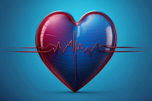 Blue Cardio Pulse формирует сердце для здравоохранения Современный простой дизайн для медицинского фона IconLogo