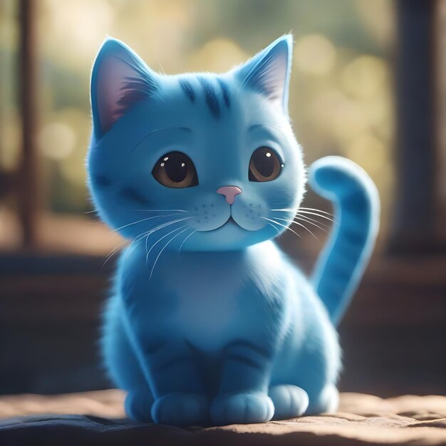 Blue Cartoon Cat Japan