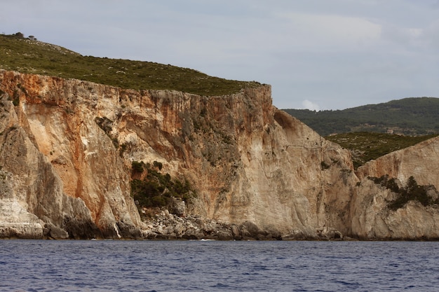 Photo blue caves on zakynthos island - greece