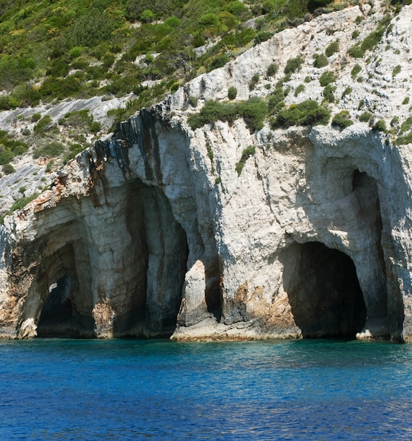 Blue caves on Zakynthos island, Greece