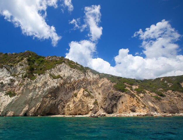 Blue caves on Zakynthos island Greece