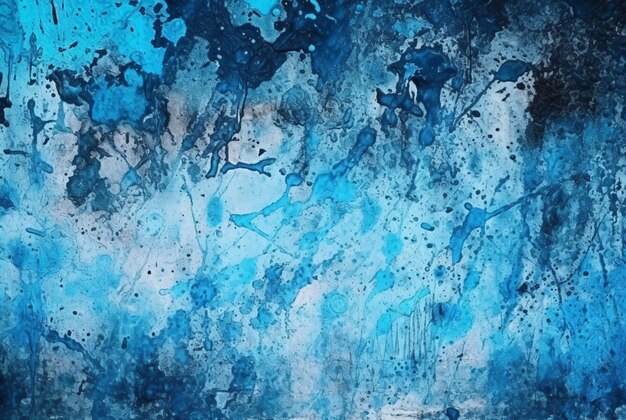 Blue cement texture background with watercolor splashes generative ai