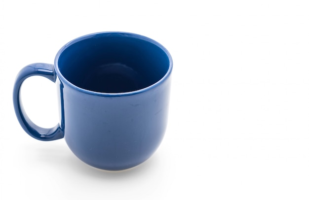 blue ceramic mug