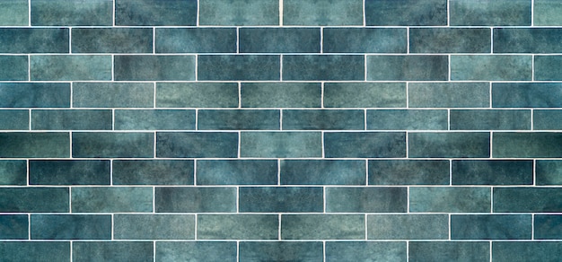 Blue ceramic tile background. Old vintage ceramic tiles in blue to decorate the kitchen or bathroom