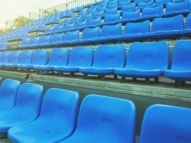 Blue chair on the grandstand