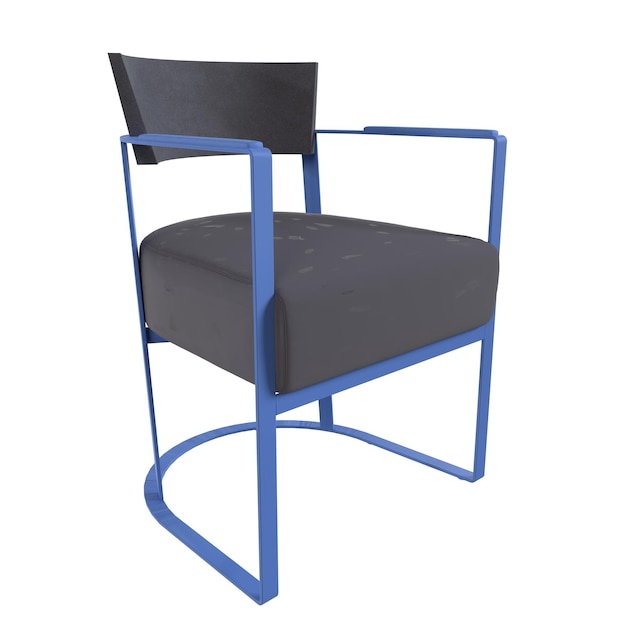 Photo a blue chair with a black seat cushion