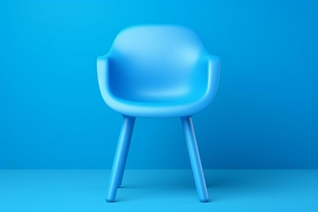 Photo a blue chair with a blue back that says  the word  on it