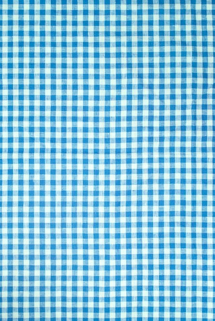 Blue checkered tablecloth background