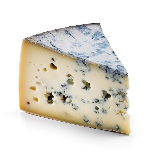 Blue Cheese Isolated on White Background