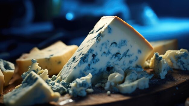 Foto cuneo di formaggio blu