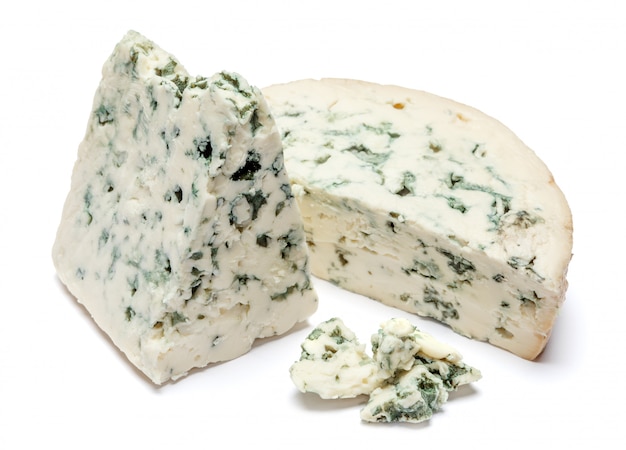 Blue cheese on a white table