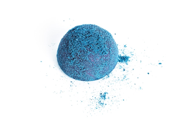 Blue, chocolate candy truffle isolated.