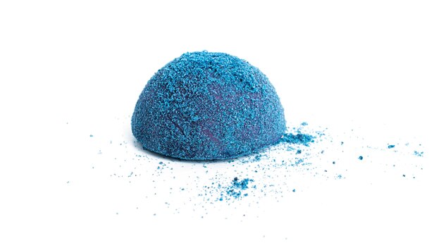 Blue, chocolate candy truffle isolated.