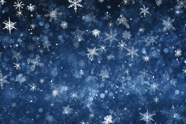 Photo blue christmas background with snowflakes and stars holiday background