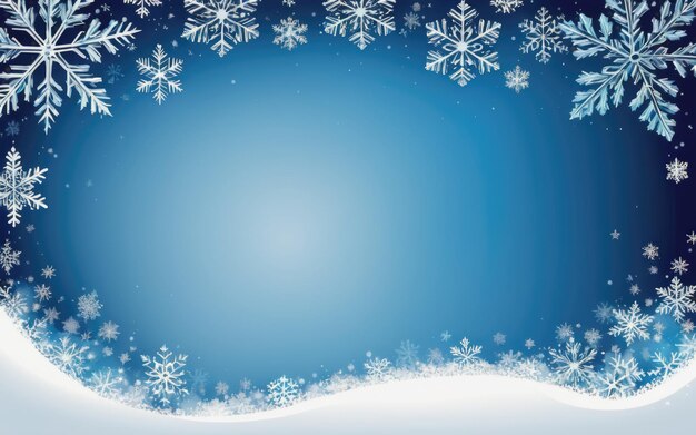 Blue Christmas background with snowflakes