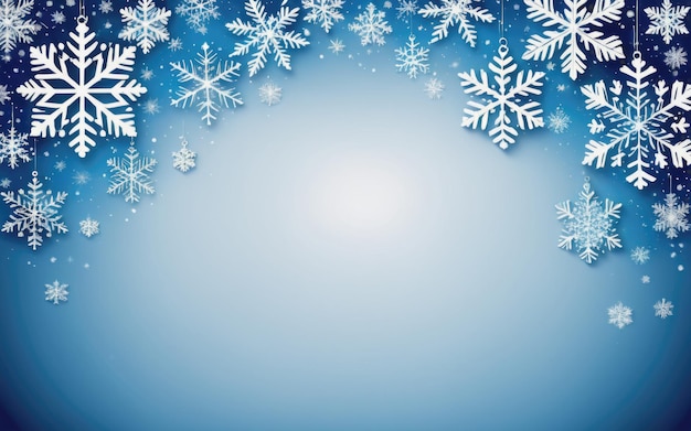 Blue Christmas background with snowflakes