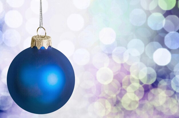 Blue christmas ball isolated on background