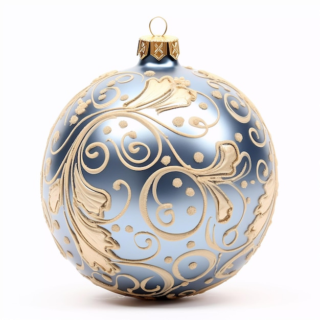Blue christmas ball realistic d style