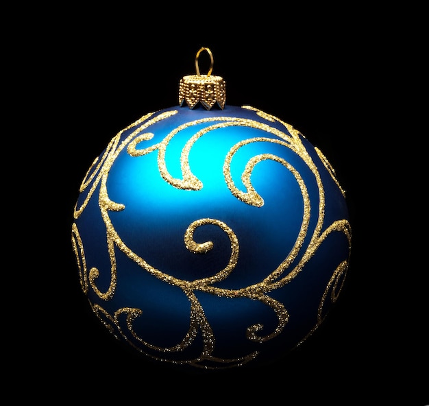 Photo blue christmas ball