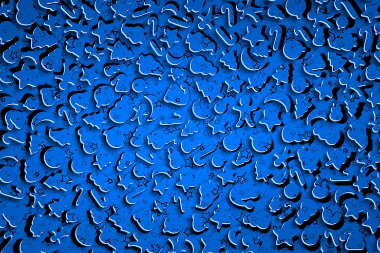 Photo blue christmas cookies background