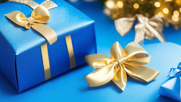 Blue christmas giftboxes