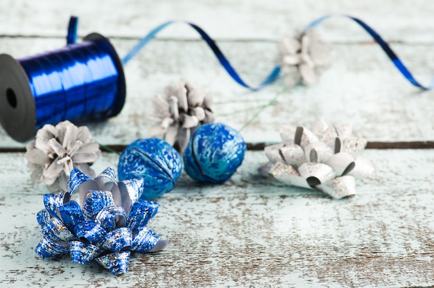 Blue Christmas ribbon