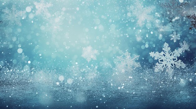 Blue Christmas snowflakes background Generative ai