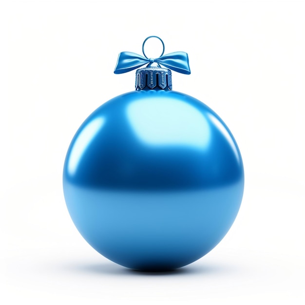 Photo blue christmas tree ball isolated on white background