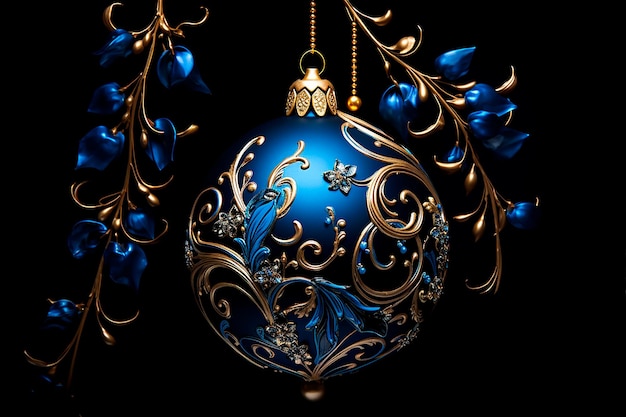 Photo blue christmas tree decoration